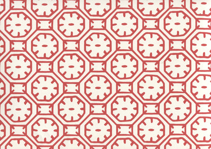 Ceylon Batik Red on Almost White wallpaper by China Seas