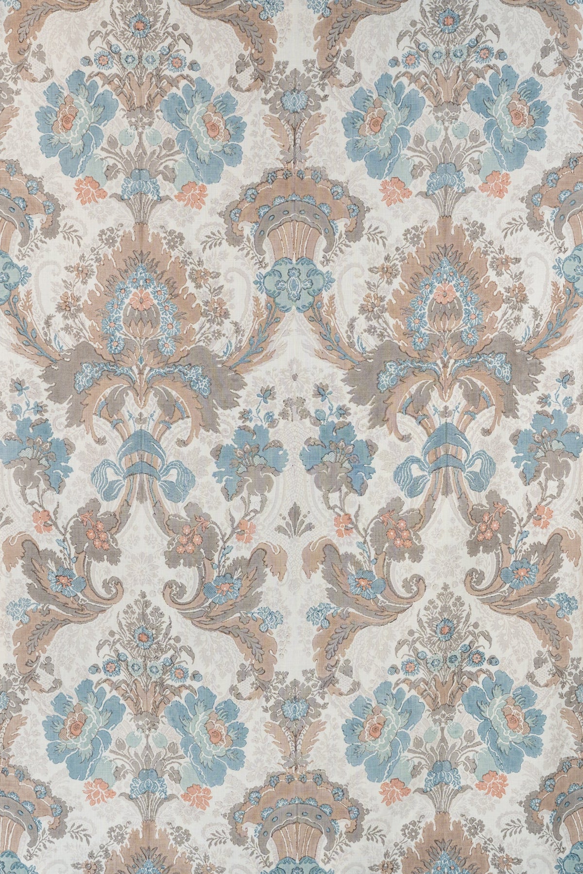 Chambord Fabric by Jean Monro in Apricot/Blue