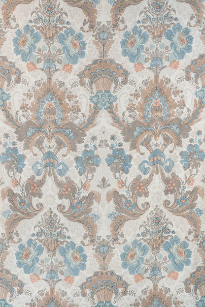 Chambord Fabric by Jean Monro in Apricot/Blue