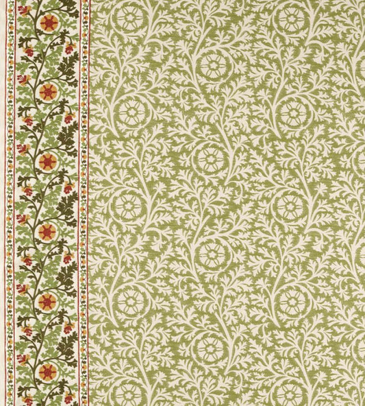 Chamomile Embroidery Fabric by Morris & Co Forest