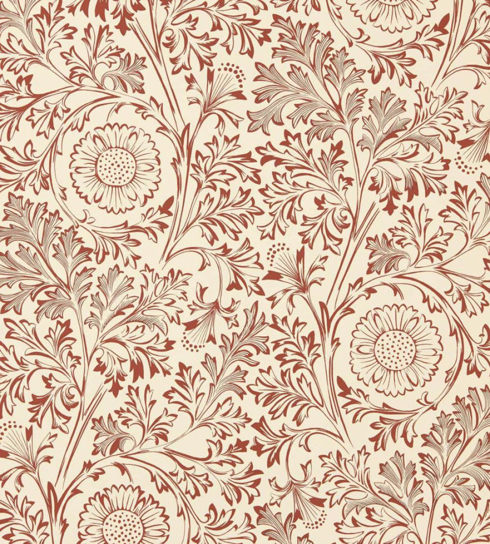 Chamomile Wallpaper by Morris & Co Flax/Madder