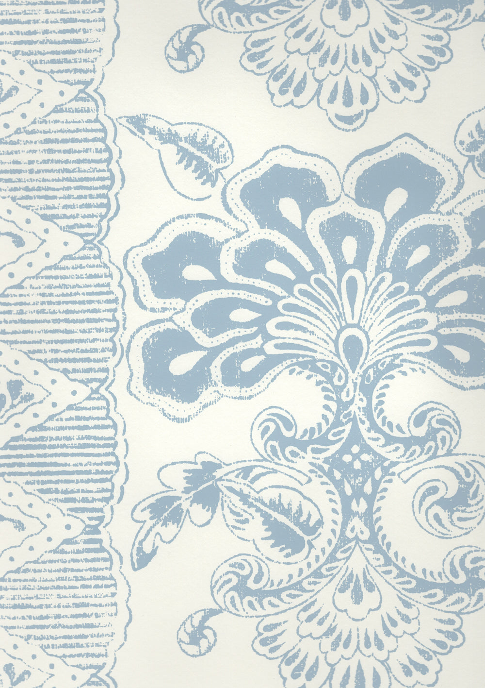 Chantilly Stripe Soft Windsor on Almost White wallpaper by Quadrille