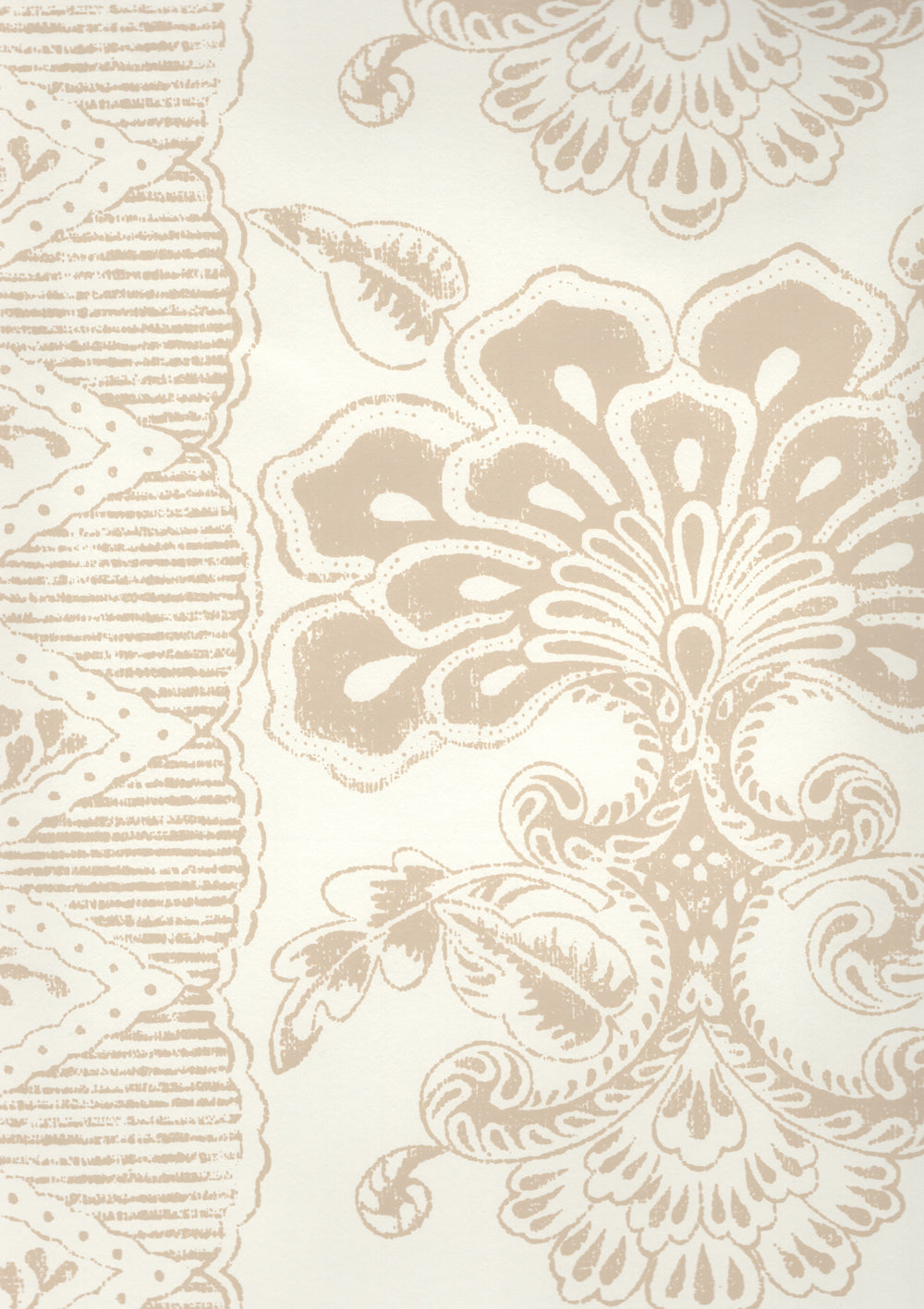 Chantilly Stripe Beige on Almost White wallpaper by Quadrille