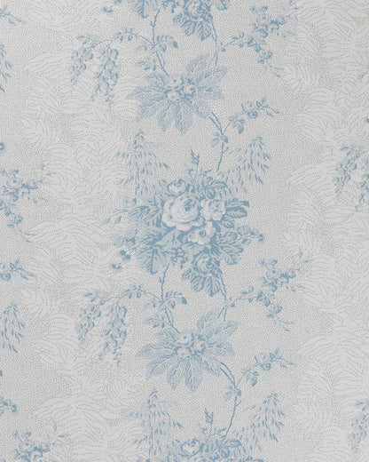 Charlotte Blue on White fabric by Cabbages & Roses