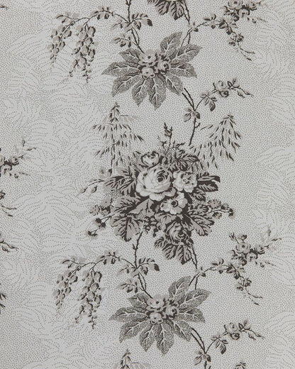 Charlotte Charcoal on White fabric by Cabbages & Roses