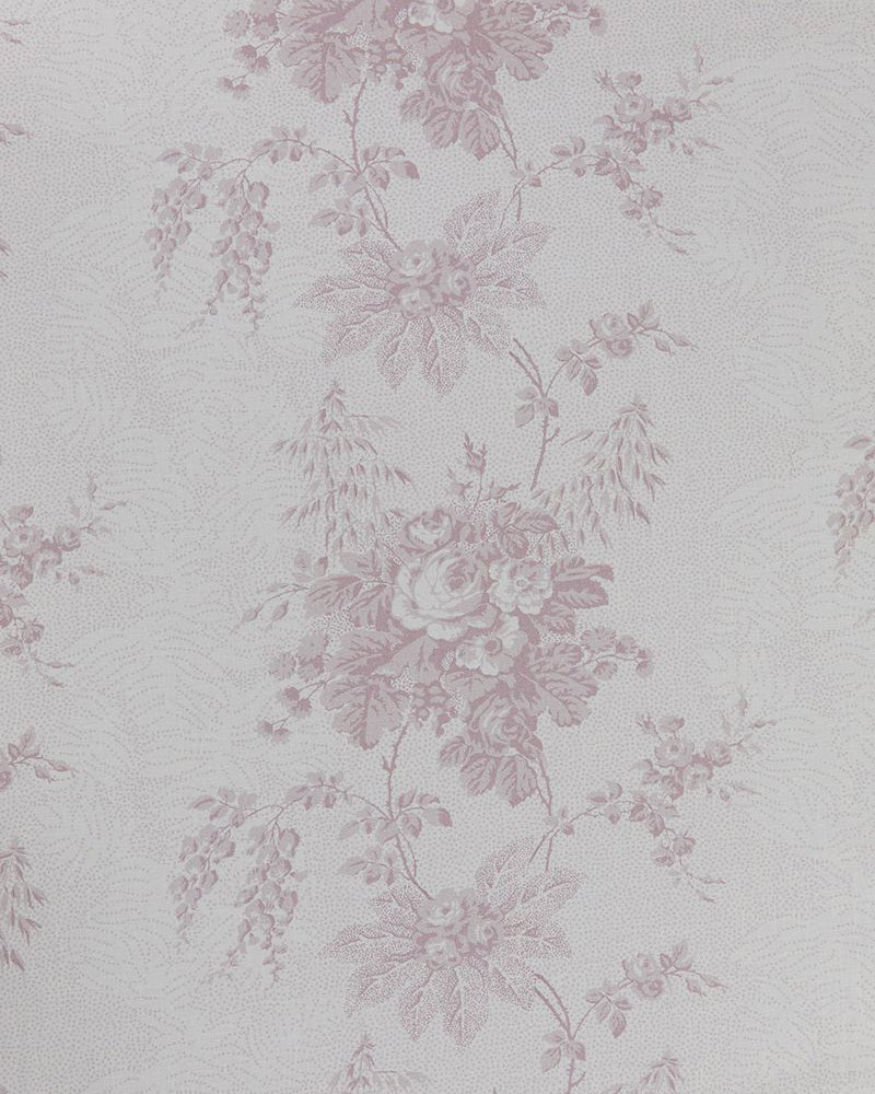 Charlotte Lilac on White fabric by Cabbages & Roses