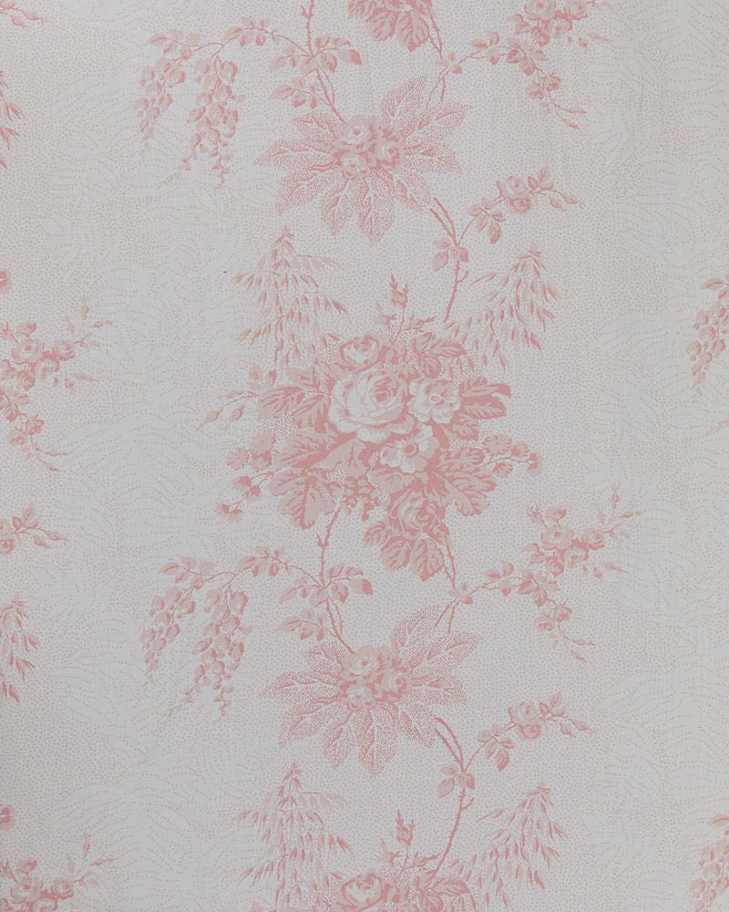 Charlotte Pink on White fabric by Cabbages & Roses