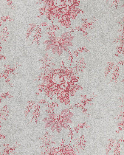 Charlotte Raspberry on White fabric by Cabbages & Roses