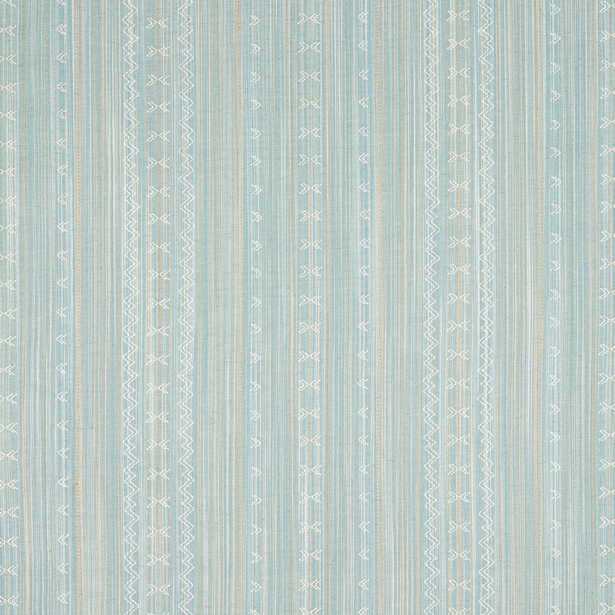 Charter Stripe Embroidery Fabric by Thibaut in Seaglass (W736455)