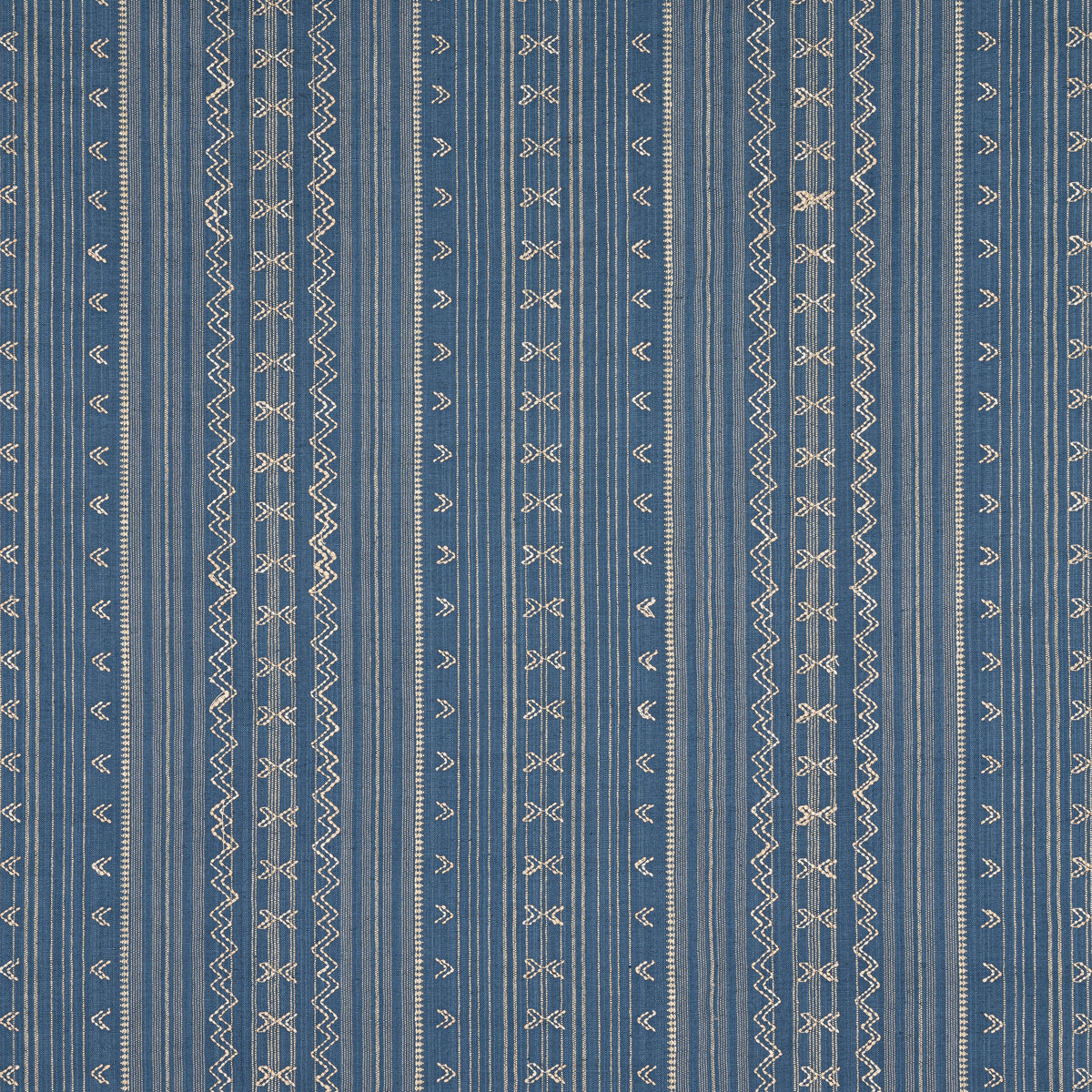 Charter Stripe Embroidery Fabric by Thibaut in Navy (W736456)