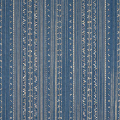 Charter Stripe Embroidery Fabric by Thibaut in Navy (W736456)