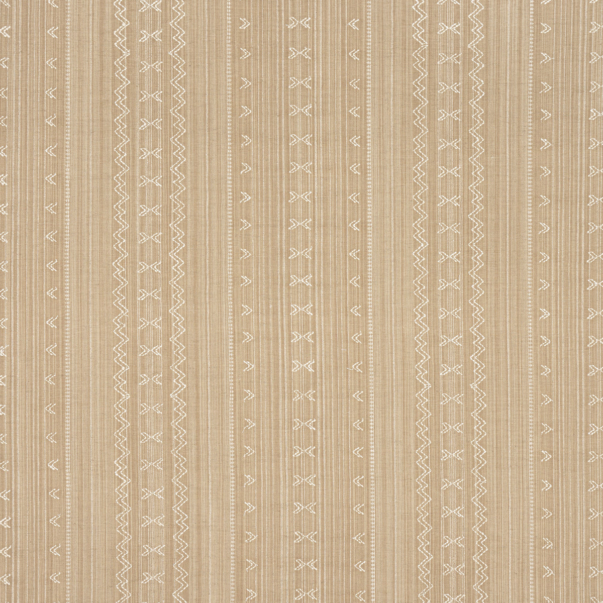 Charter Stripe Embroidery Fabric by Thibaut in Camel (W736457)