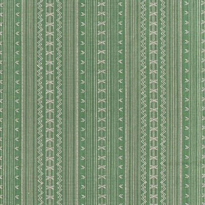 Charter Stripe Embroidery Fabric by Thibaut in Green (W736458)