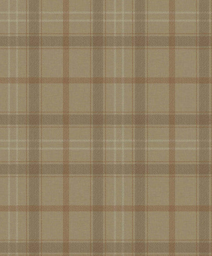 Check wallpaper by Coordonné in Brown, flat pattern view