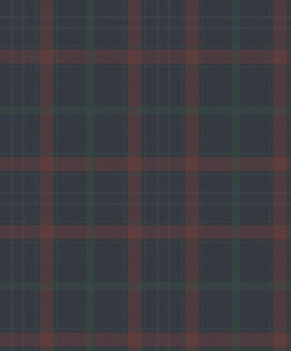 Check wallpaper by Coordonné in Cobalt, flat pattern view