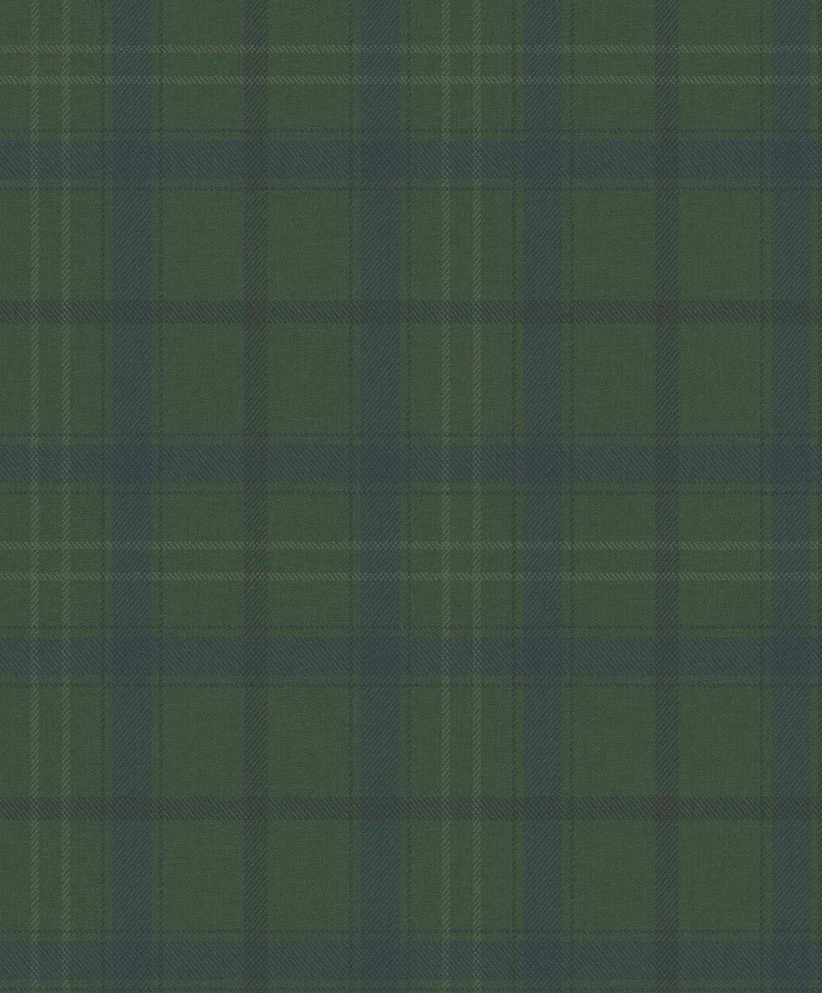 Check wallpaper by Coordonné in Green Duck, flat pattern view