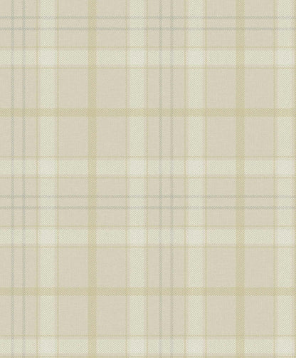 Check wallpaper by Coordonné in Ivory, flat pattern view