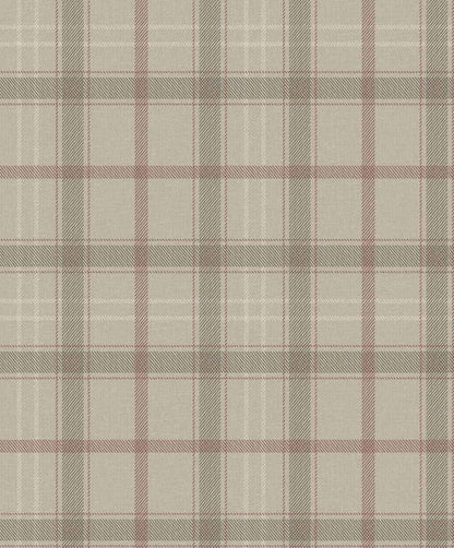 Check wallpaper by Coordonné in Stone, flat pattern view
