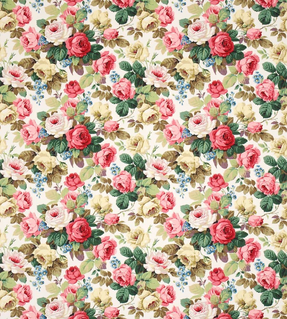 Chelsea Fabric by Sanderson white/Pink