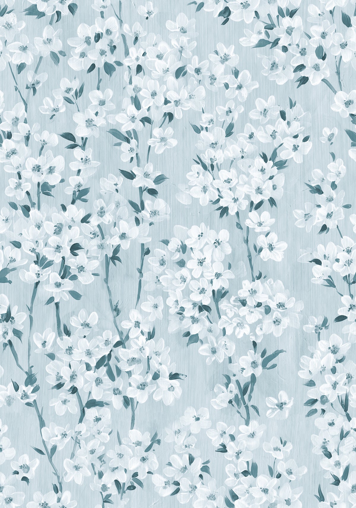 Cherry Blossom Tree Blue mural by Rebel Walls