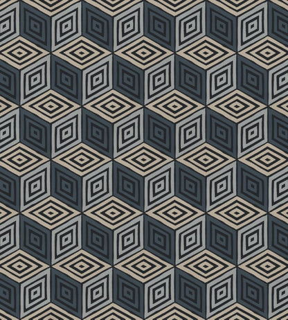 Chiara Mural by Sandberg Dark Blue