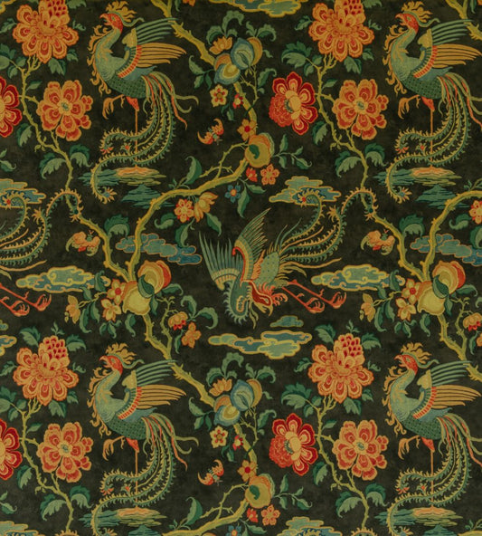 Chifu Velvet Fabric by GP & J Baker Charcoal/Multi