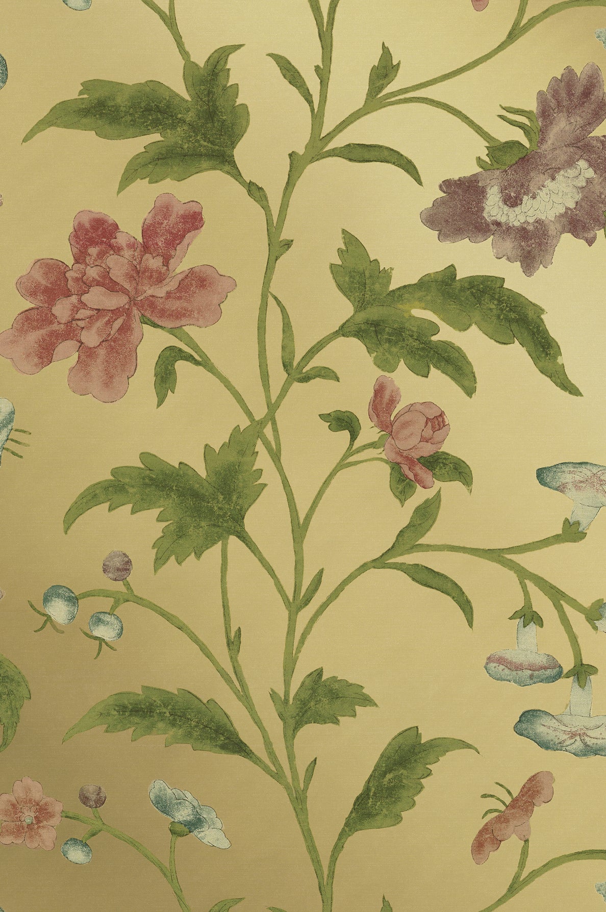 China Rose wallpaper by Little Greene in Emerald Lustre