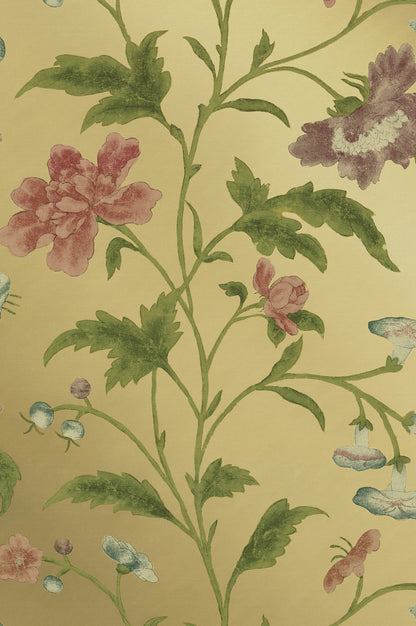 China Rose wallpaper by Little Greene in Emerald Lustre
