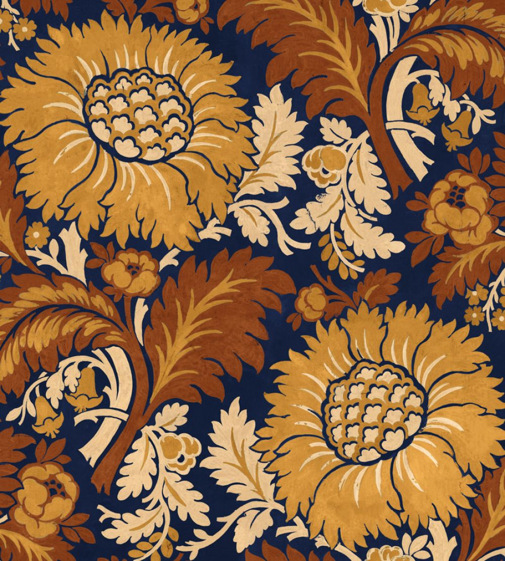 Chinese Damask Wallpaper by Coordonne Mustard