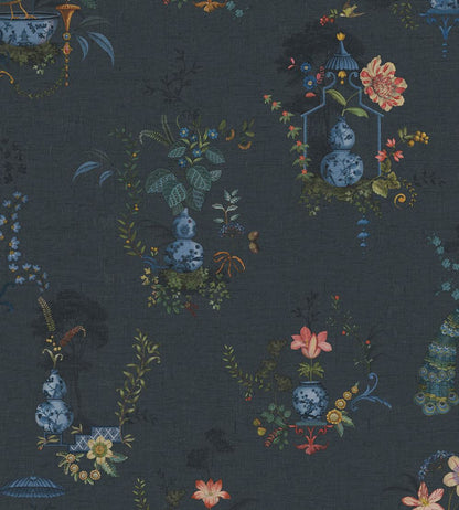 Chinese Porcelain Wallpaper by Eijffinger Dark Blue