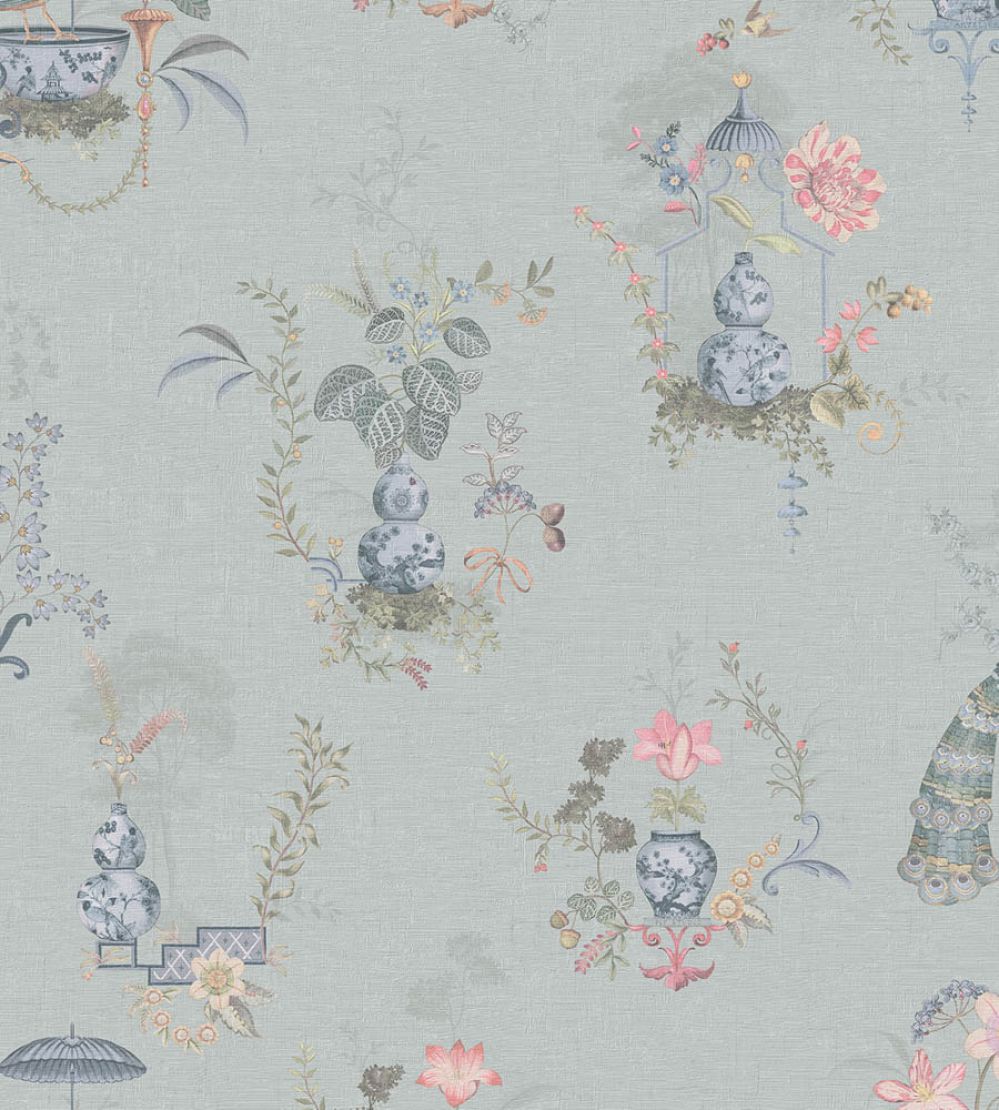 Chinese Porcelain Wallpaper by Eijffinger Light Blue