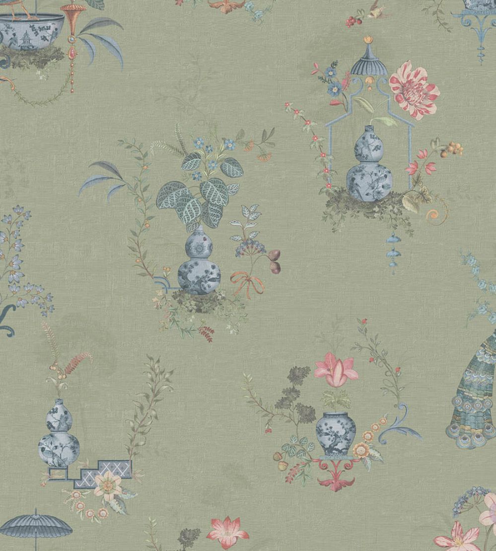 Chinese Porcelain Wallpaper by Eijffinger Light Green