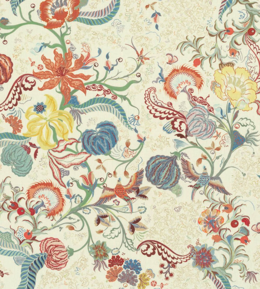 Chintz 21 Fabric by Parker & Jules Carmine Blue