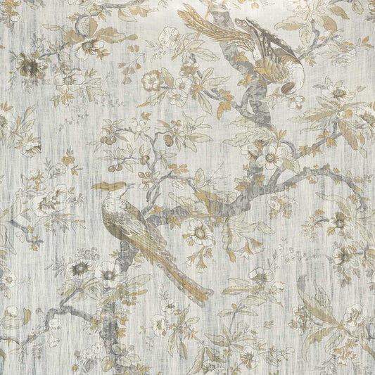 Chintz Lustre Quartz Grey mural by Zoffany