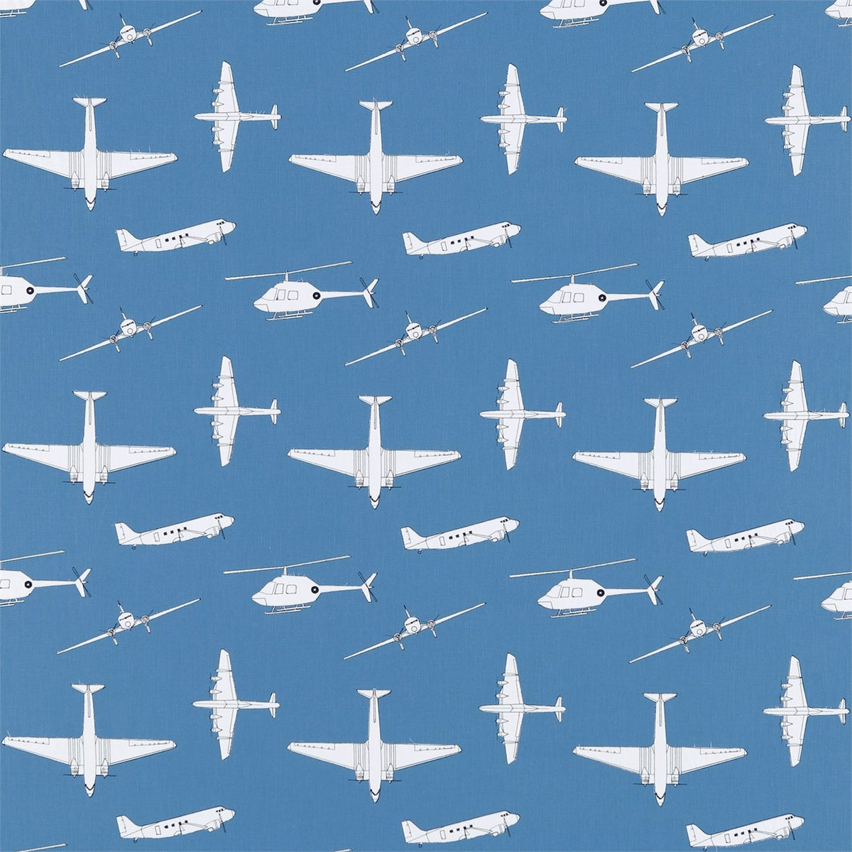 Chocks Away Royal Blue fabric by Harlequin