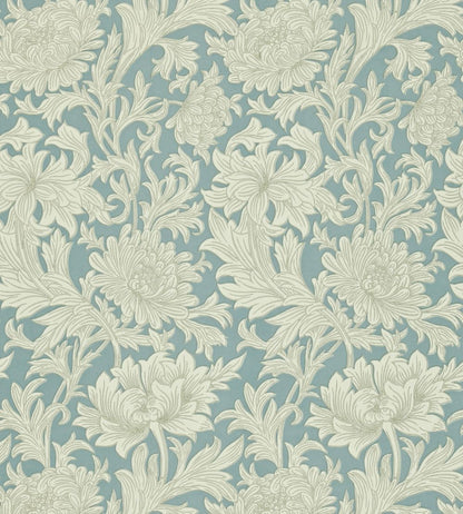 Chrysanthemum Toile Wallpaper by Morris & Co China Blue/Cream