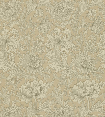 Chrysanthemum Toile Wallpaper by Morris & Co Ivory/Gold