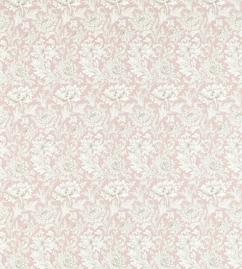 Chrysanthemum Toile Fabric by Morris & Co Cochineal Pink