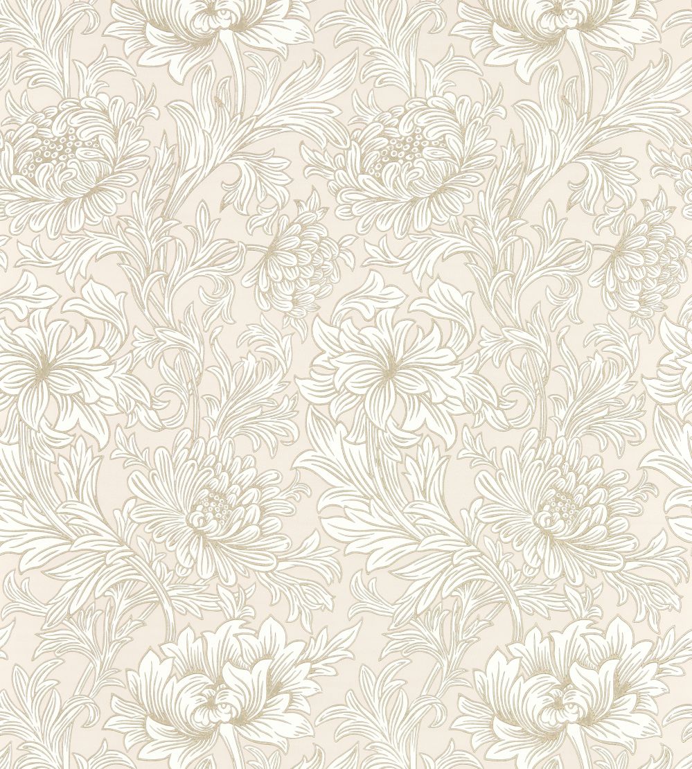 Chrysanthemum Toile Wallpaper by Morris & Co Cochineal Pink