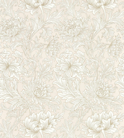 Chrysanthemum Toile Wallpaper by Morris & Co Cochineal Pink