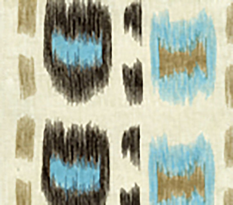Cintra Multi Browns Turquoise fabric by Alan Campbell