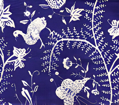 Cirebon Reverse Navy fabric by China Seas