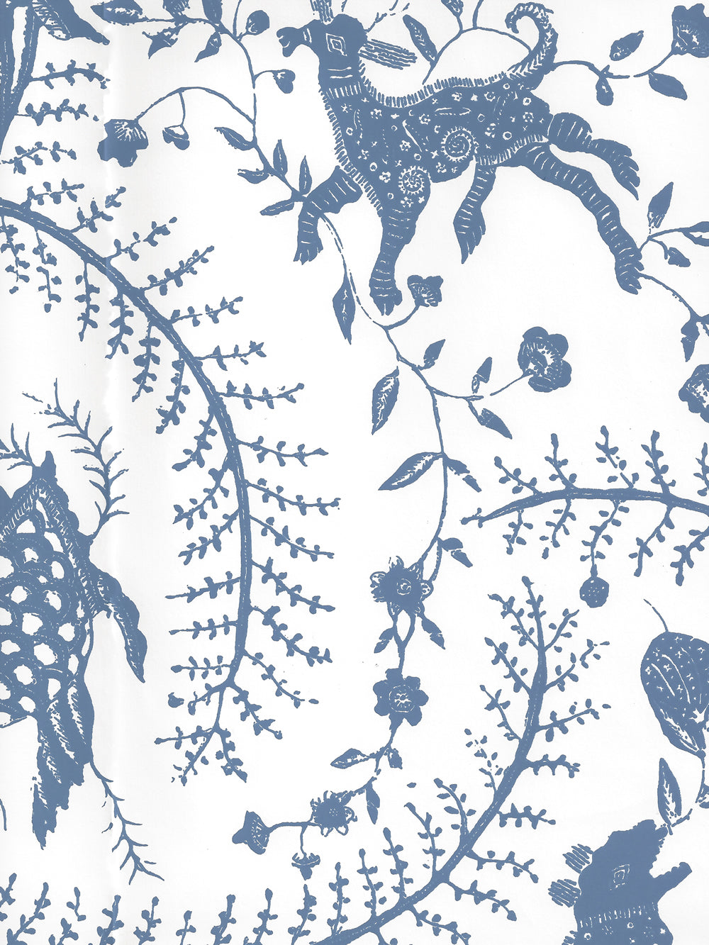Cirebon French Blue on White wallpaper by China Seas