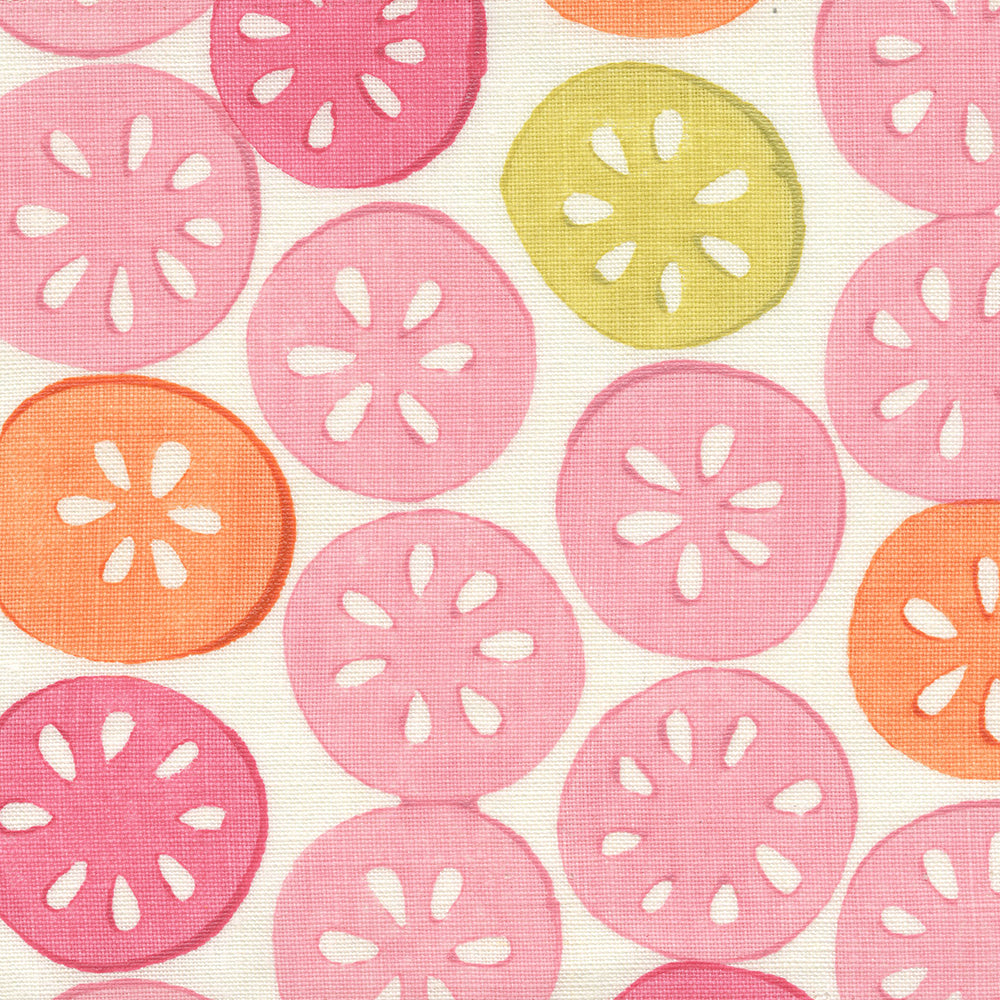 Citrus Handblock Fabric by Galbraith & Paul in Punch