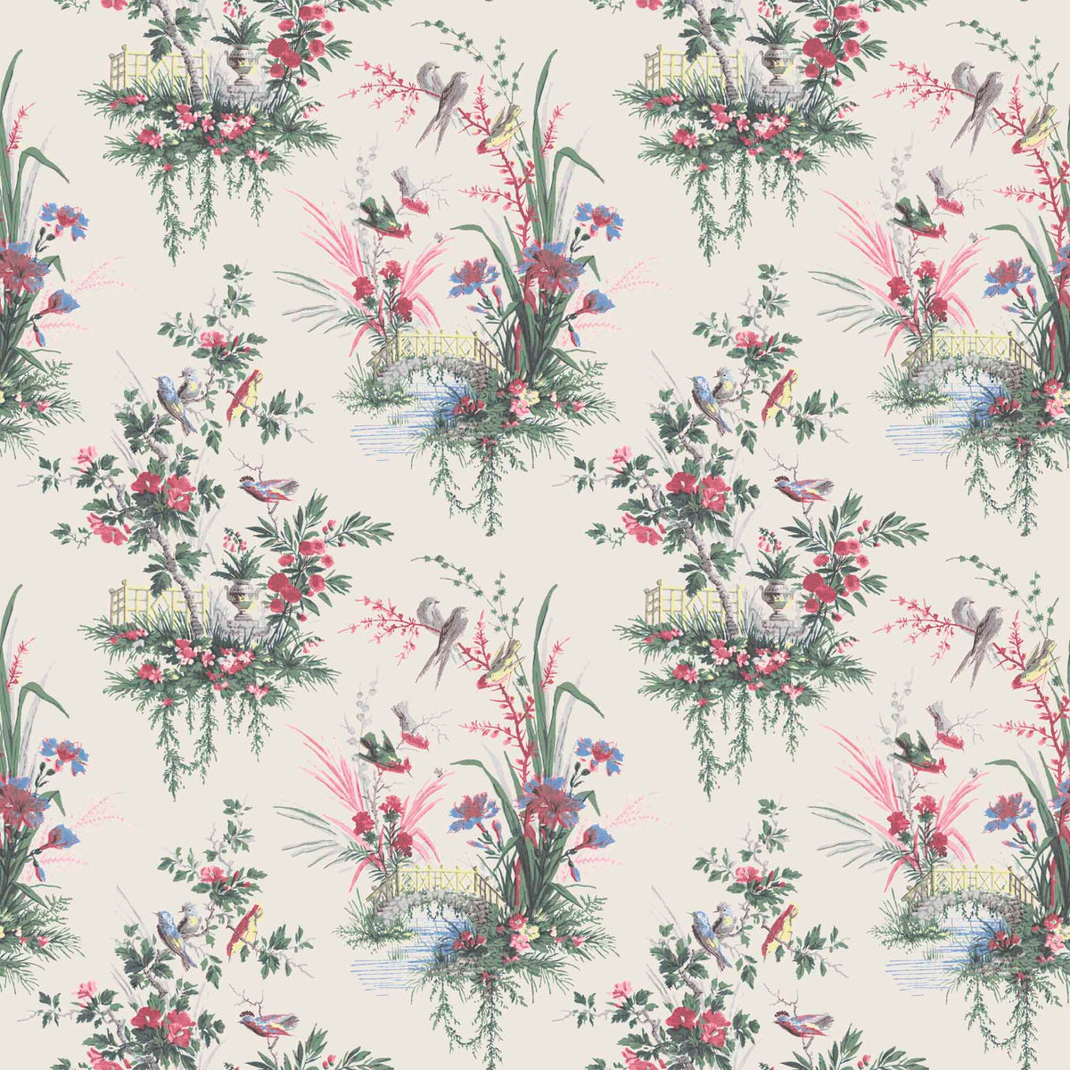 Magical Garden in Linen Wallpaper
