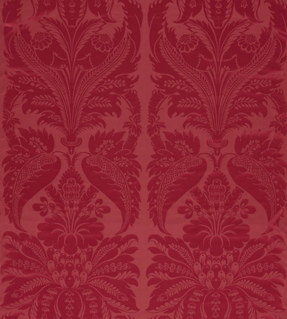 Clandon Damask Fabric by Zoffany Cinnabar