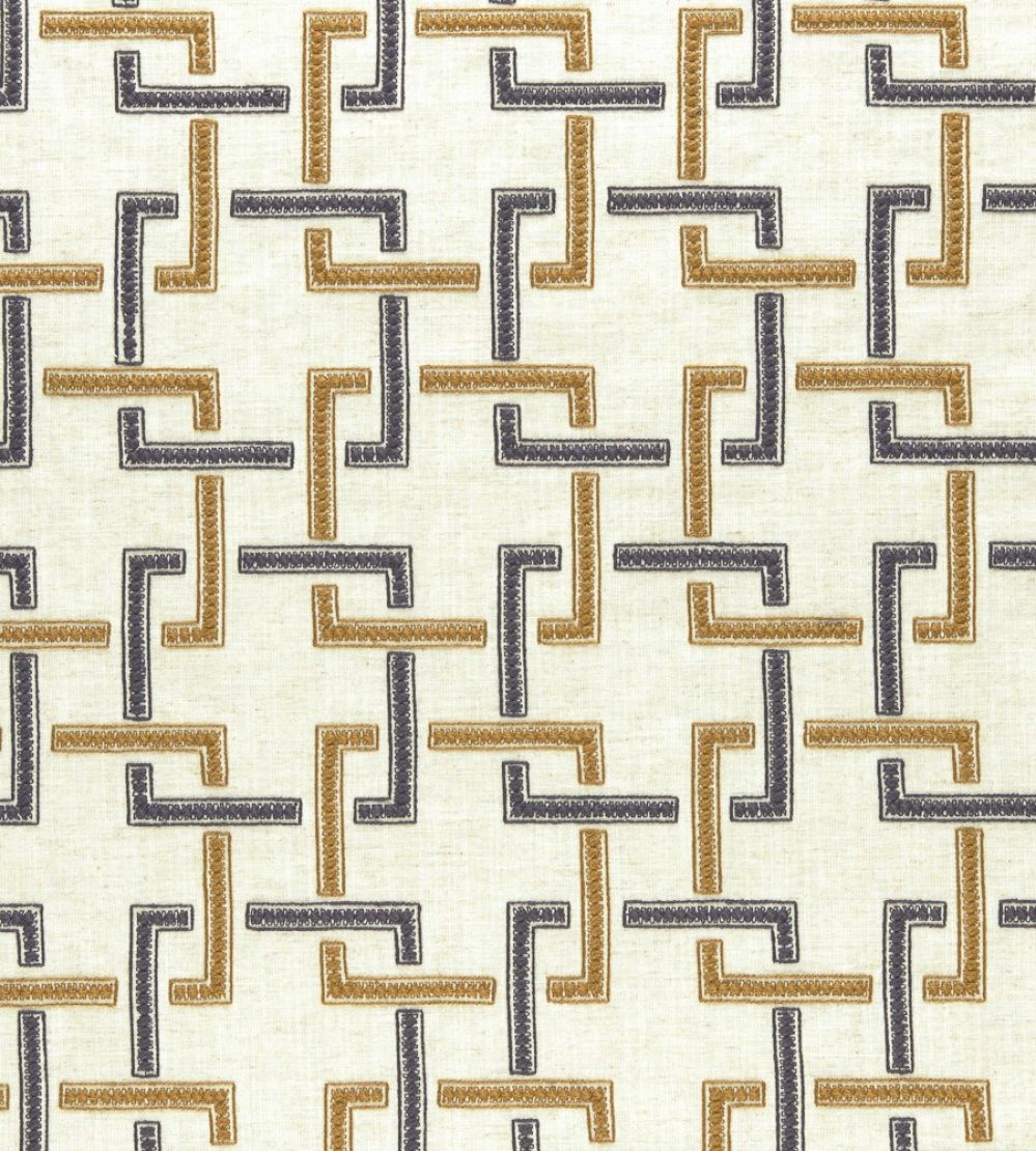 Sekai Fabric by Clarke & Clarke Charcoal/Cinnamon