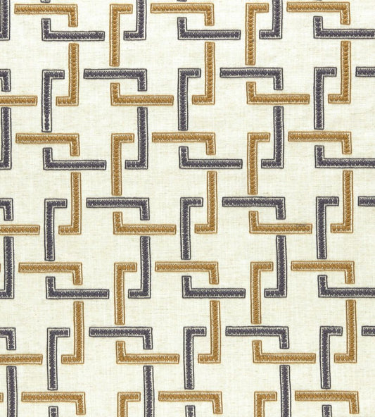 Sekai Fabric by Clarke & Clarke Charcoal/Cinnamon