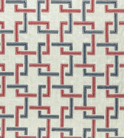 Sekai Fabric by Clarke & Clarke Indigo/Red