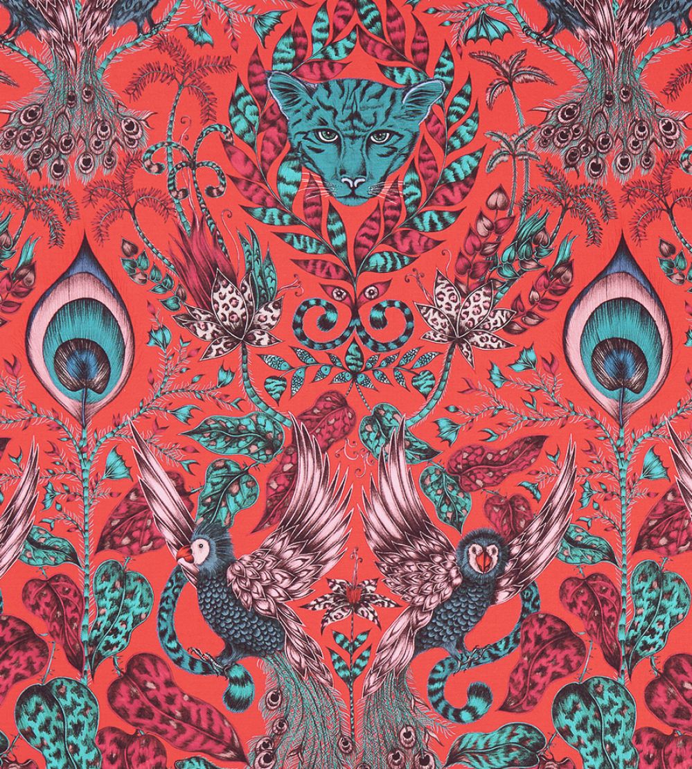 Emma J Shipley Amazon Fabric by Clarke & Clarke Red